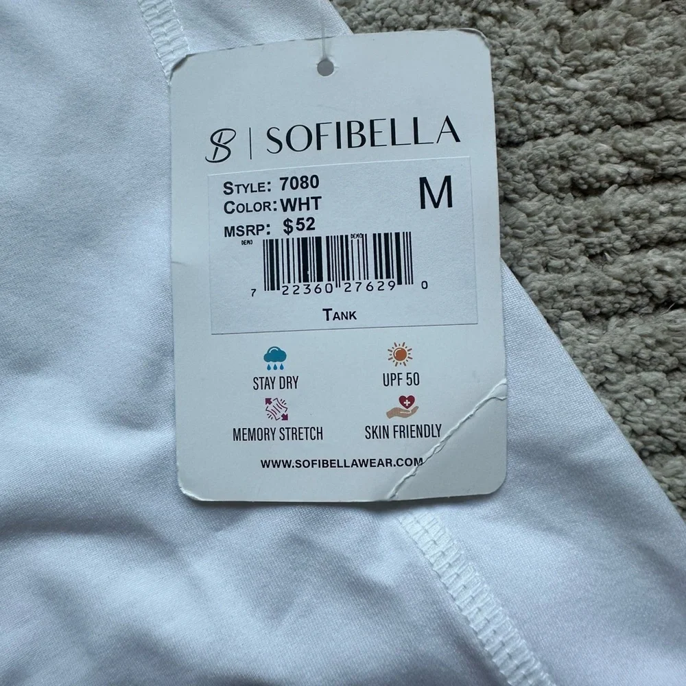 SOFIBELLA Athletic Tennis  NWT White Golf Tank SPF 50 - Picture 7 of 13